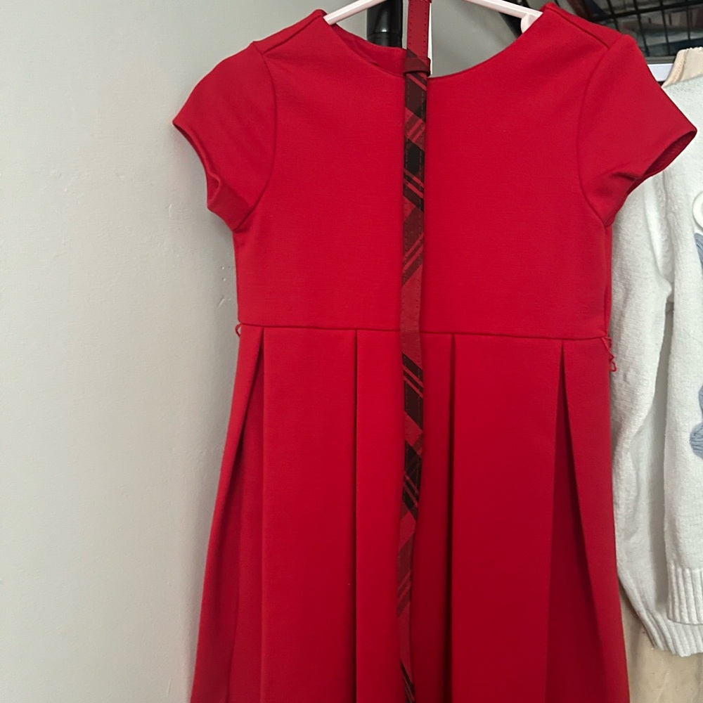 Ralph Lauren Red Pleated Short Sleeve Girls' Dress